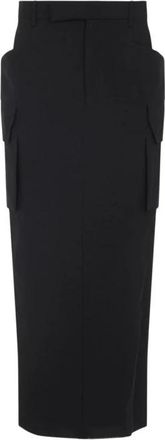 Rick Owens Firbanks Midi Rok - Dames - Midirokken - Zwart - L - Wol - Rokken