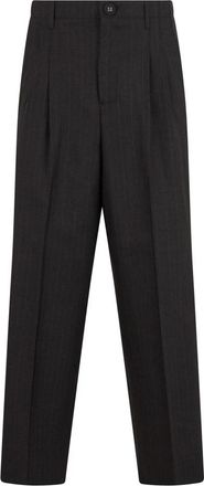 Ami Broek met carrot fit van wol - Dames - Wijde Broeken - Grijs - S - Wol - Broeken