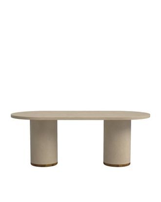 Hannun Mesa de comedor de microcemento en color arena 220 cm