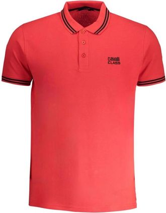 Cavalli Cotton Polo Shirt - Heren - Polos - Rood - L - Katoen - Tops