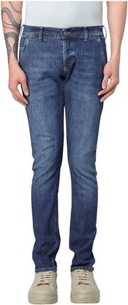 Dondup Jeans, Heren, Blauw, W35, Denim, Klassieke Denim Straight-Leg Jeans