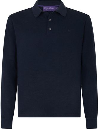 Ralph Lauren Purple Label logo-embroidered polo shirt - men - Wool - S - Blue
