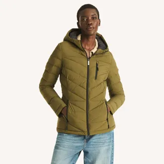 Nautica Womens Short Hooded Jacket
