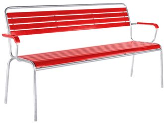 Schubiger M&ouml;bel Holzlatten-Bank Rigi mit Armlehnen