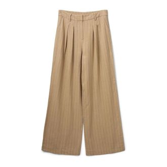 Sofie Schnoor Wide Trousers, female, Brown, XS, Striped Light Brown Trousers