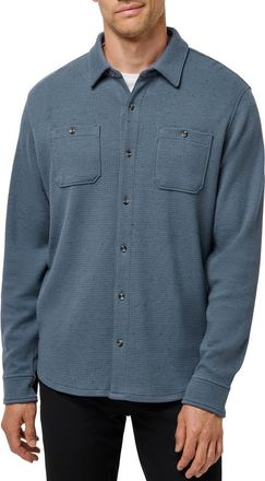 Travis Mathew Cloud Waffle Knit Button-Up Shirt in Bering Sea at Nordstrom, Size Xx-Large
