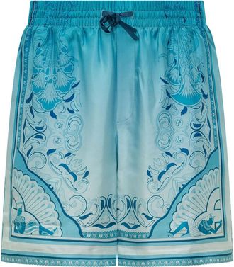 Casablanca Blue Floral Print Shorts