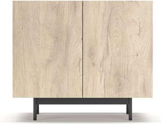 HERDASA Herdasa - Mueble Auxiliar 2 Puertas Abatibles Modelo 601-1 Acabado En Roble Claro. 78 Cm (alto) X 90 Cm (ancho) X 34 Cm (prof.)