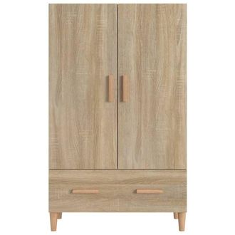 Berkfield Home Highboard Sonoma Oak 70x31x115 cm Engineered Wood in Light Beige | Size: 70 x 31 x 115 cm