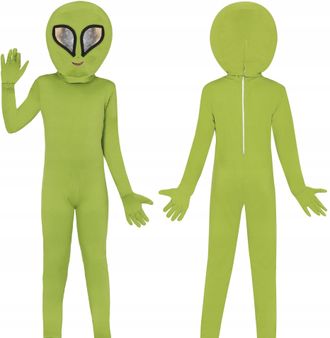 OEM Disfraz De Alien&iacute;gena Verde, Alien&iacute;gena, Ovni, Alien&iacute;gena, Halloween, Carnaval, Baile, 5-6 A&ntilde;os