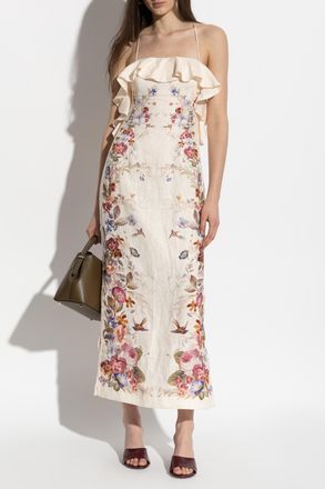 Zimmermann Floral Motif Dress, Womens, Cream