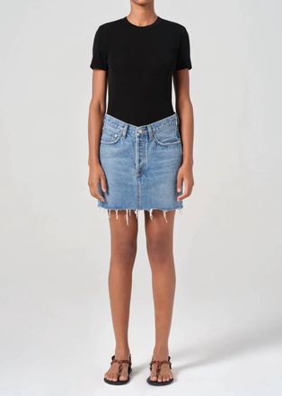 A Gold E V-Waist Mini Skirt In Fairway