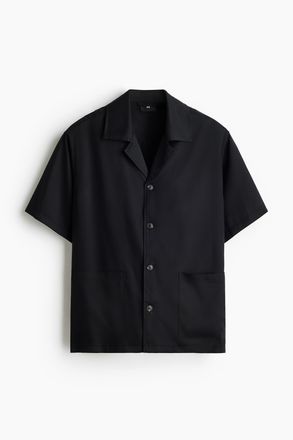 H&M Freizeithemd in Relaxed Fit - Schwarz