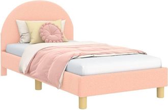 vidaXL Cama Para Ni&ntilde;os Con Cabecero Rosa 80 X 160 Cm Tela De Oveja Vidaxl