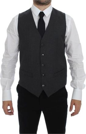 Dolce & Gabbana Suit Vests - Heren - Gillet - Grijs - M - Wol - Kostuums