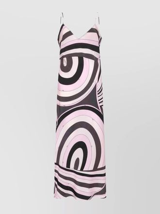 Pucci long dress with abstract print and straps