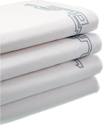 Dea Embroidered Greek Key Bella Percale Sheet Set