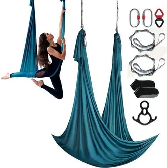 OEM Aerial Yoga H&auml;ngematte Set 10 X 2,8 M, Gr&uuml;n Aerial Yoga Swing Air Fliegen, Indoor Aerial Yoga Hammock Swing 1000 Kg Max. Tragf&auml;higkeit, Inkl. Yoga-soc