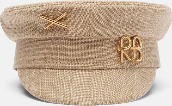 Monogram newsboy cap
