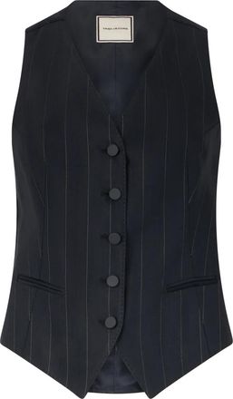 Tagliatore Striped Gracie Vest - Dames - Gillet - Zwart - XL - Leer - Kostuums
