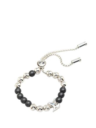 Louis Vuitton Bracciale in argento con monogramma e perline 2024