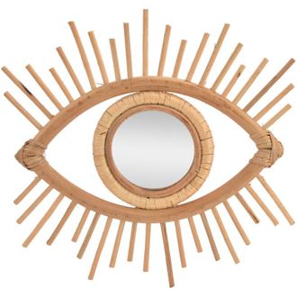 OEM Espejo De Maquillaje N&oacute;rdico Con Forma De Ojo, De Rat&aacute;n Tejido, Para Colgar En La Pared, Ideal Para El Hogar, Hoteles, Ba&ntilde;os Y Decoraci&oacute;n -crezuo