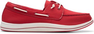 Clarks Womens Athleisure Boat Shoe, Cherry Textile, 10 Wide