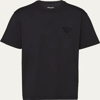 【関税込み】prada LOGO T-SHIRT Prada Stretch Cotton T-Shirt with Logo | Saks Fifth Avenue