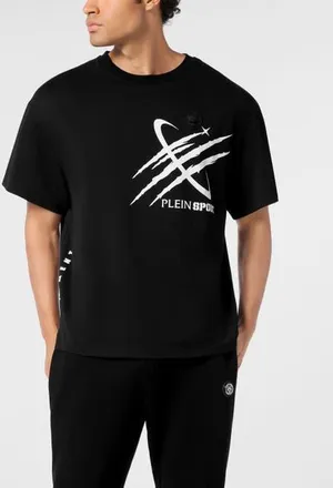 Plein Sport T-Shirt Round Neck Ss Scratch Men in Black at Nordstrom, Size Xxx-Large