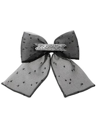 Maison Michel Fermaglio Willa con strass - Nero