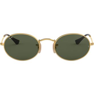 Ray-Ban Oval 51mm Sunglasses in Gold/Green at Nordstrom
