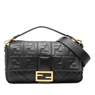 Fendi Pre-owned Fendi Large Zucca Embossed Leather Baguette Satchel 8BR771 A72V 209 8007