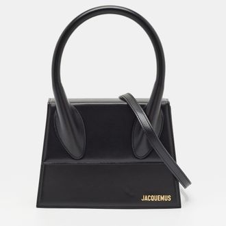 Jacquemus Le Chiquito Grand Black Leather Top Handle Bag