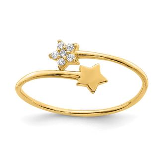 Diamond2Deal 14k Yellow Gold Cubic Zirconia Star Ring