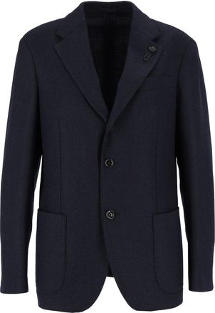 Lardini Blue Textured Tailored Blazer