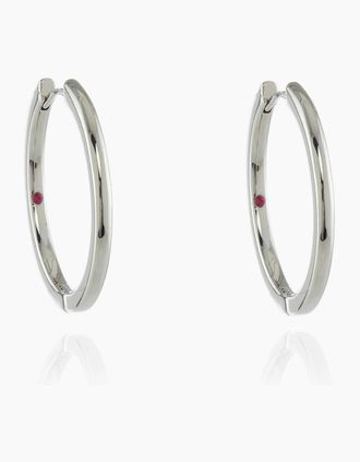 Cachet London Womens Cachet London Henley Large 25mm Huggie Silver Hoop - Silver/Silver
