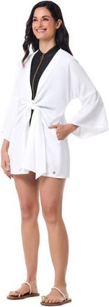Coolibar Ocean Drive Cover-Up with Front Tie, UPF 50+ Sun Protection in White at Nordstrom, Size Xx-Large