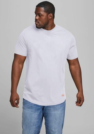Jack & Jones Plus Size T-Shirt NOA TEE, Herren, Gr. 4XL, weiss (wei&szlig;), Single Jersey, Obermaterial: 100% Baumwolle, JACK & JONES PLUSSIZE, unifarben, Basic, normal normal, R