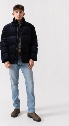 GANT Mens GANT Mens Cord Puffer Jacket - 433 Evening Blue - Navy - Size: 40/Regular