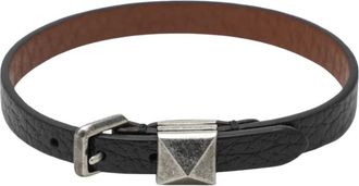 Valentino Garavani Accessoires, Heren, Zwart, ONE Size, Leer, Rockstud Armband