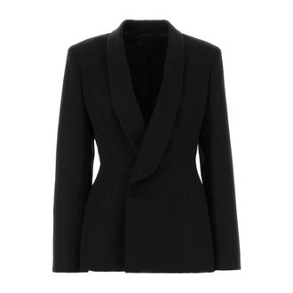 Carven Blazers, female, Black, Size: 2XS Ja308 Shawl Collar Jacket