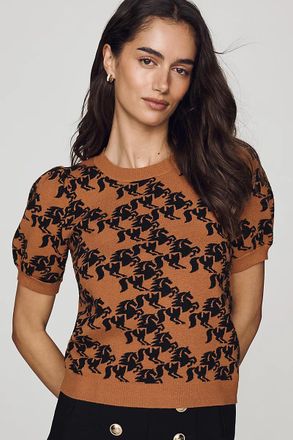 Maeve Maxine Puff-Sleeve Sweater Tee
