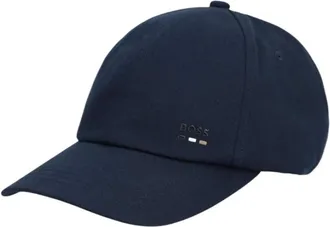 HUGO BOSS Hugo, Caps, male, Blue, Size: ONE SIZE Cotton Twill Embroidered Logo Cap