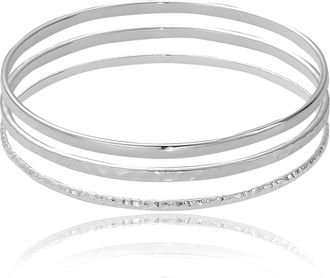 Ettika Set of 3 Skinny Bangle Bracelets in Silver at Nordstrom Rack