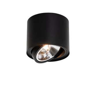 QAZQA Moderno Foco De Techo Inteligente Negro Ajustable Con Wifi Gu10 111mm - Rondoo Up Aluminio Redonda Adecuado Para Led Max. 1 X 10 Watt - Qazqa