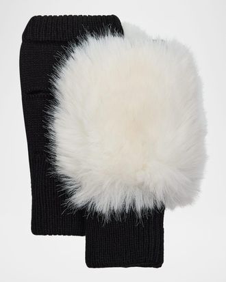 Jocelyn Faux Fox Fur Mittens