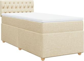 vidaXL Vidaxl - Cama Box Spring Con Colch&oacute;n Tela Color Crema 90x190 Cm