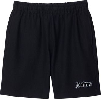 Burberry flocked-logo cotton-blend shorts - men - Polyester/Cotton/Cotton - S - Black