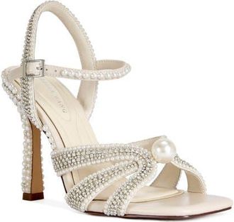 Azalea Wang Elara Ankle Strap Sandal in Ivory at Nordstrom, Size 8.5