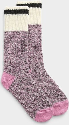 Simons Womens Heathered wool worker socks